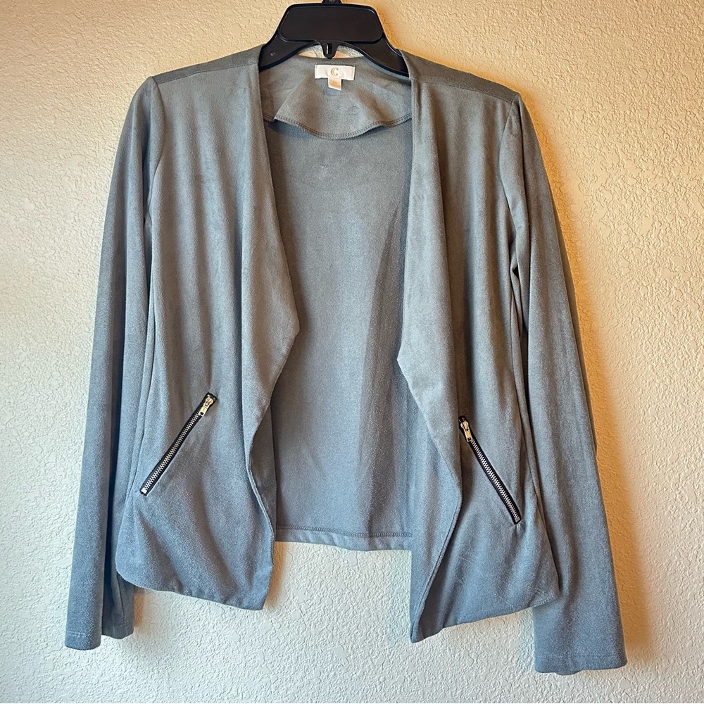 Charming Charlie Gray Women's Blazer Cardigan